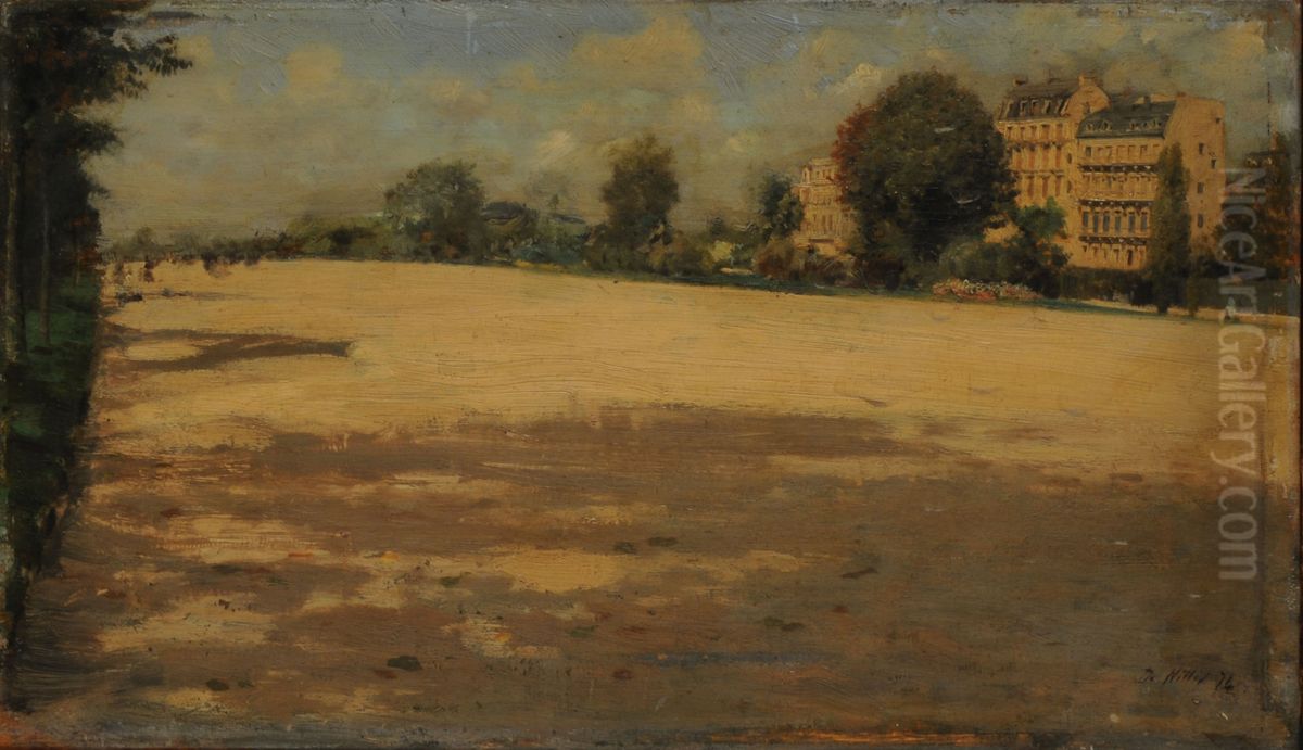 Avenue du Bois de Boulogne, Paris Oil Painting by Giuseppe de Nittis