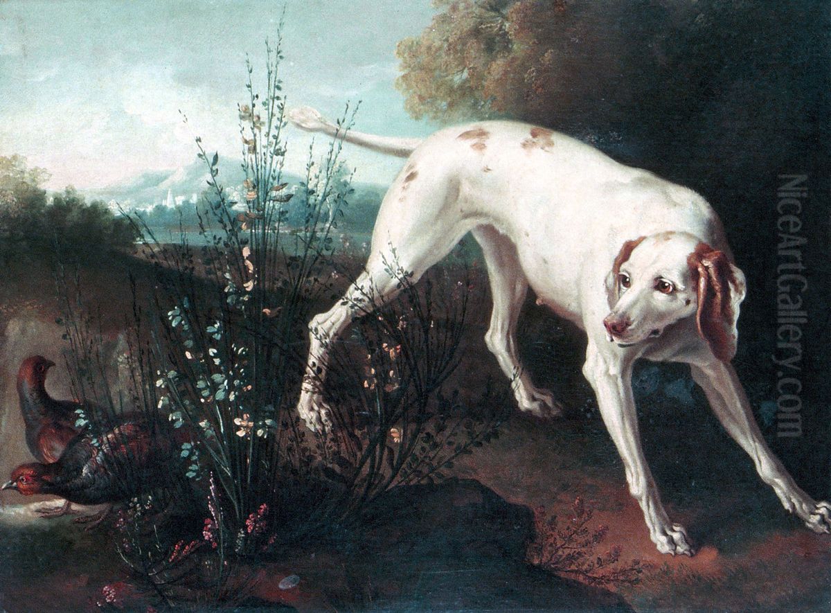 Perro y perdices Oil Painting by Jean-Baptiste Oudry