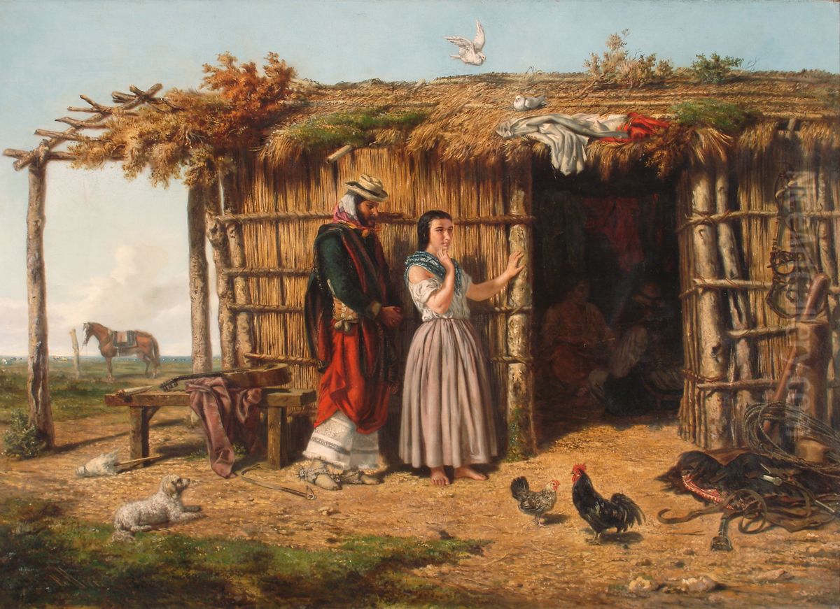 Creole Idyll Oil Painting by Juan Leon Palliere