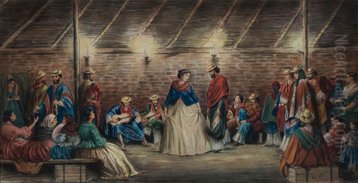 Dancing the cat Oil Painting by Juan Leon Palliere