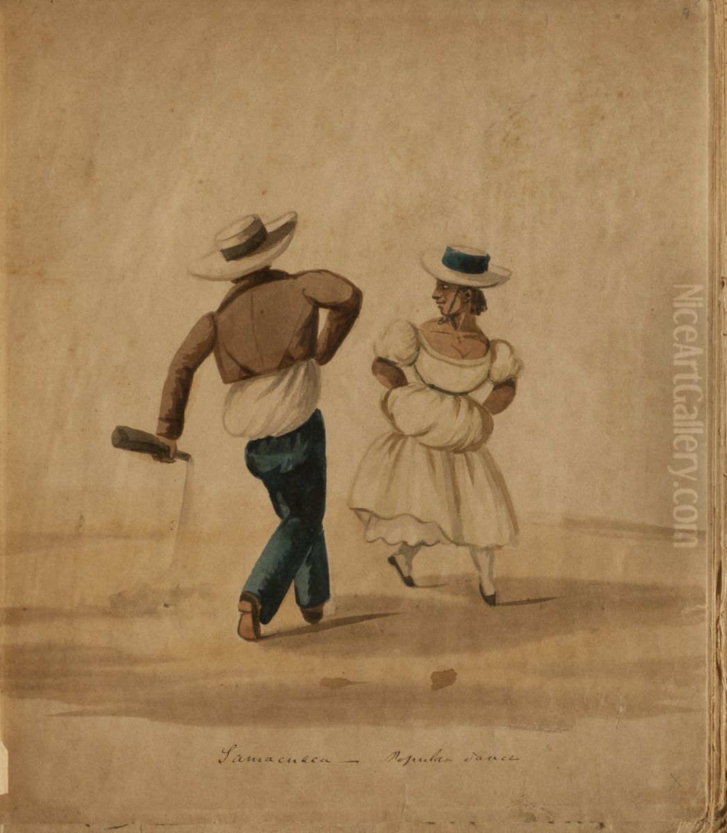 Popular dance Oil Painting by Pancho Fierro