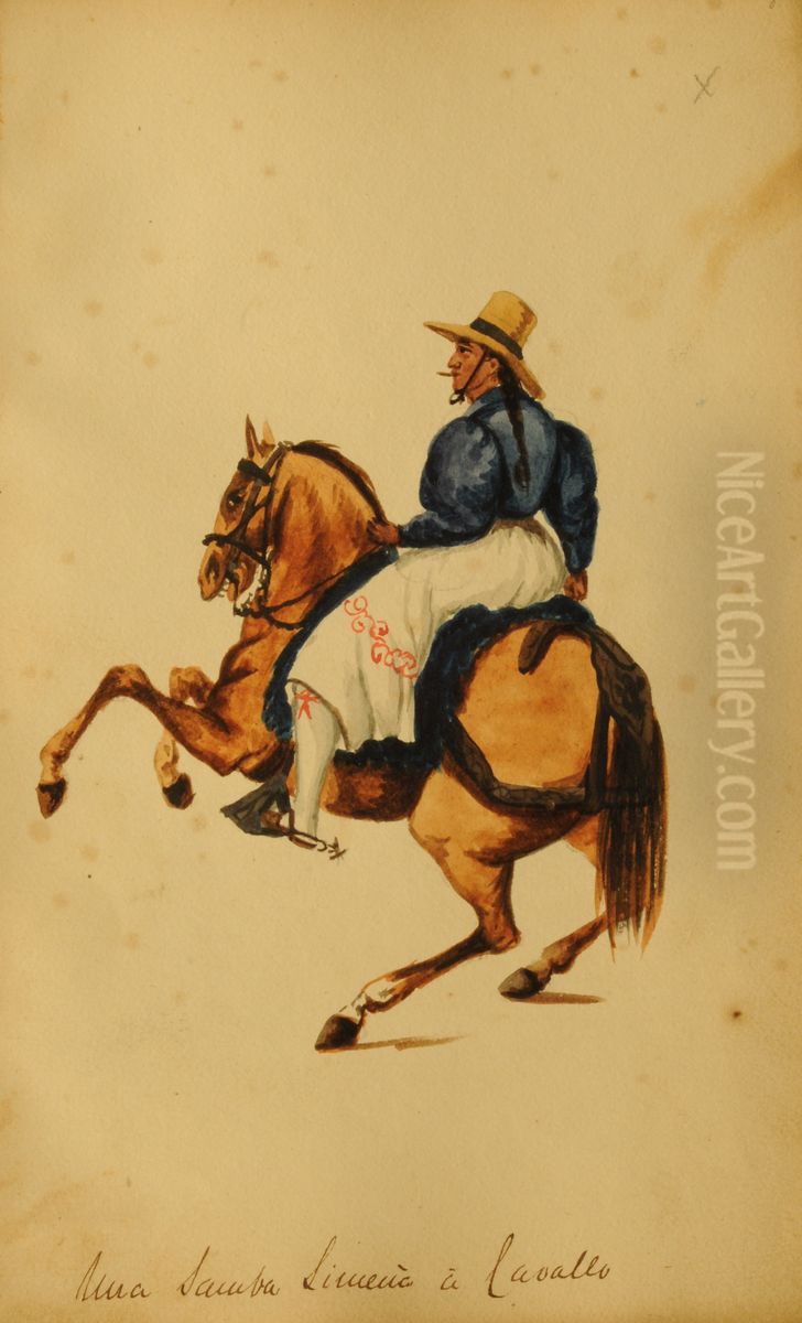 A Lima cowboy Oil Painting by Pancho Fierro