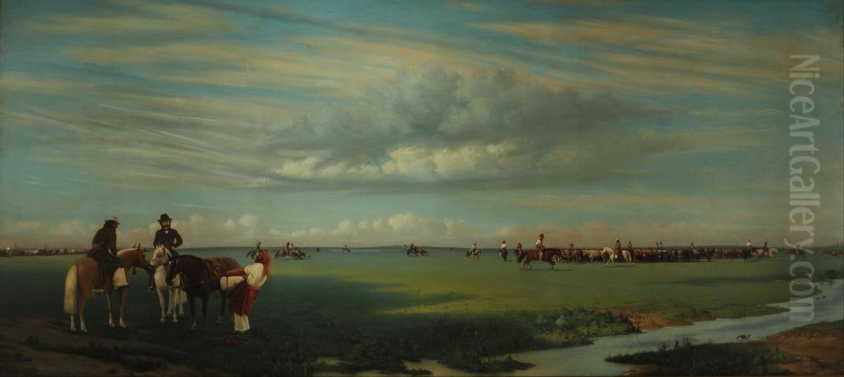 El rodeo Oil Painting by Prilidiano Pueyrredon