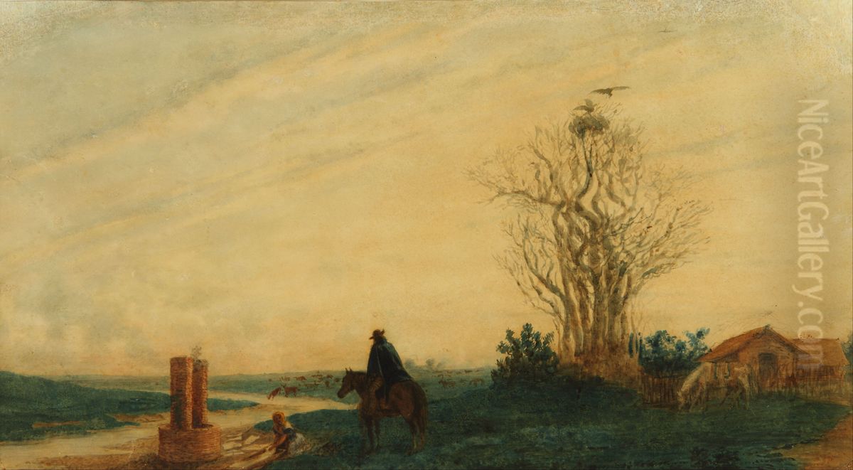 La lavandera Oil Painting by Prilidiano Pueyrredon