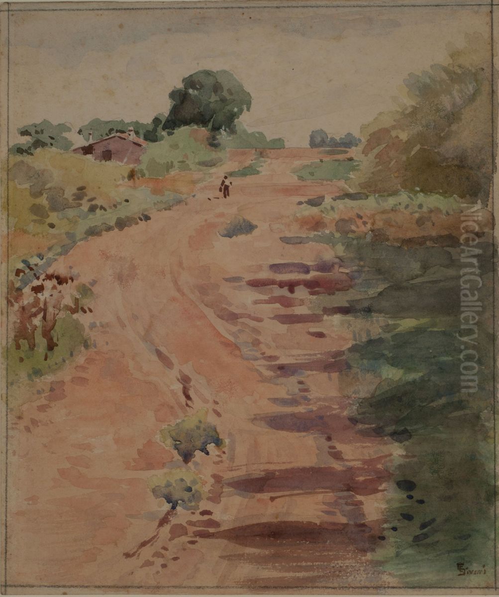 A street in Billinghurst Oil Painting by Eduardo Sivori