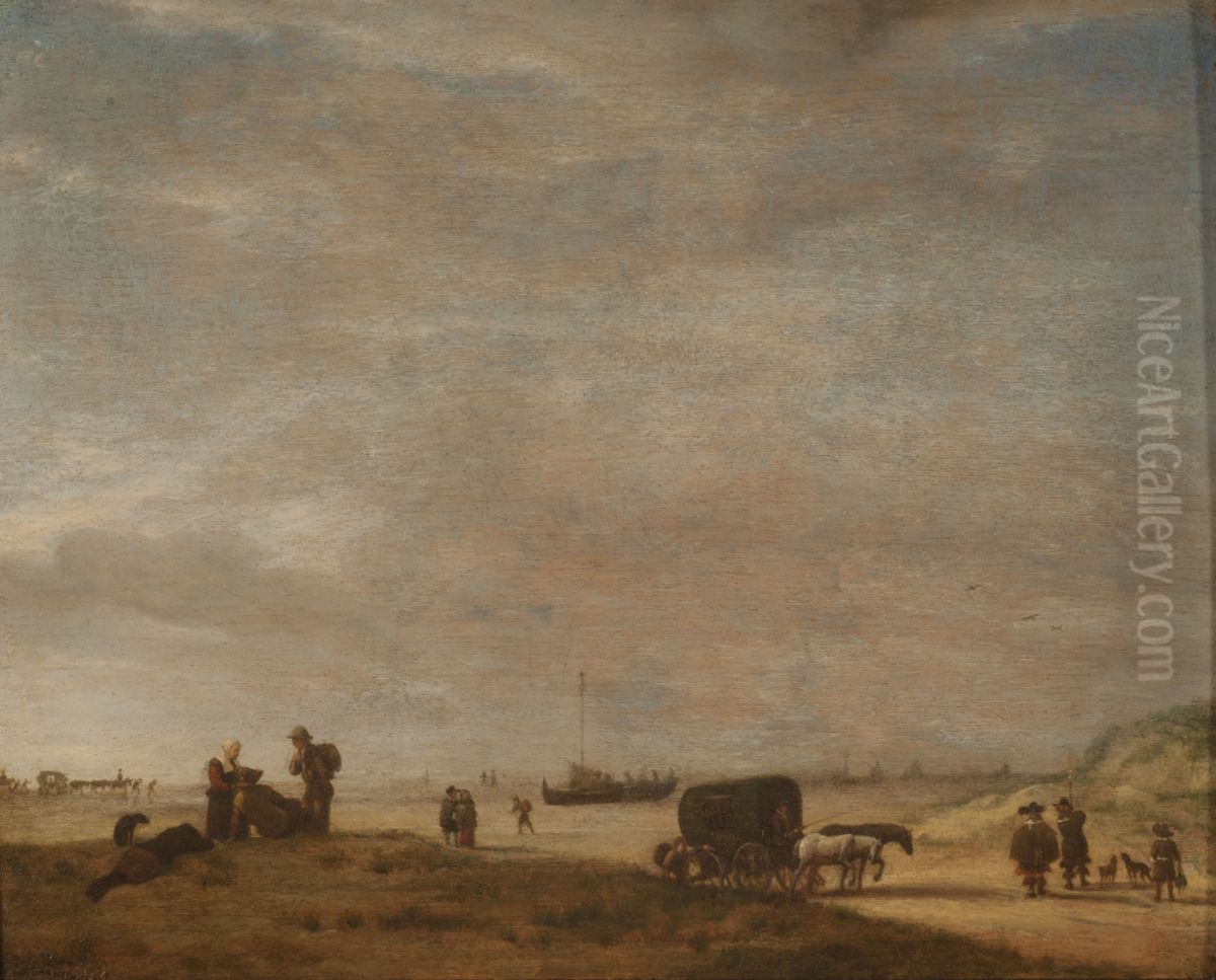 Playa de Scheveningen Oil Painting by Adriaen Van De Velde