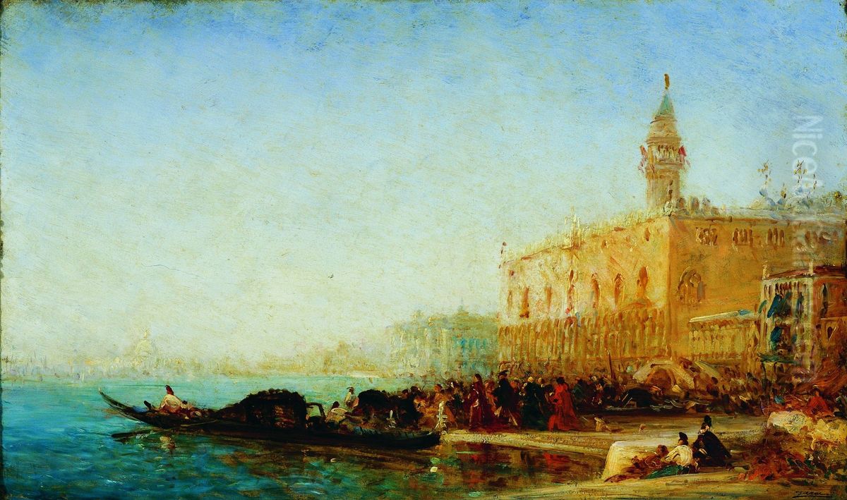 Venice - the grand canal Oil Painting by Felix Ziem