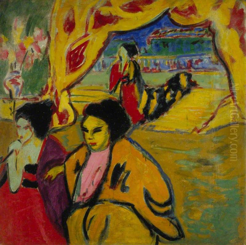 Japanisches Theater [Japanese Theatre] Oil Painting by Ernst Ludwig Kirchner