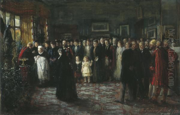 The Baptism of Prince Maurice of Battenberg Oil Painting by George Ogilvy Reid