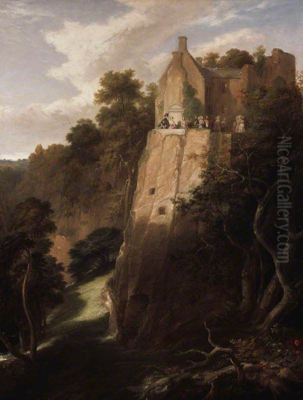 The visit of Queen Victoria and Prince Albert to Hawthornden, 14 September 1842 Oil Painting by William Allan