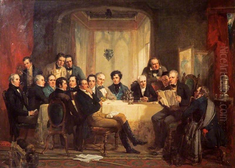 Sir Walter Scott and his friends at Abbotsford Oil Painting by Thomas Faed