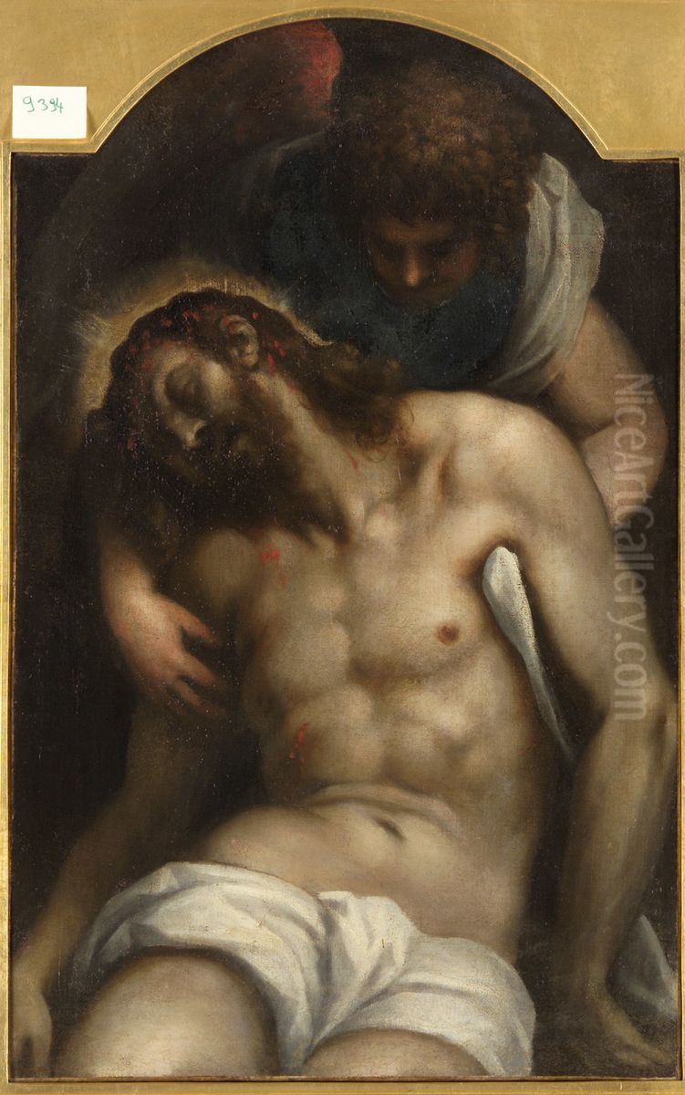 Leichnam Christi, von einem Engel gehalten Oil Painting by Palma il Giovane