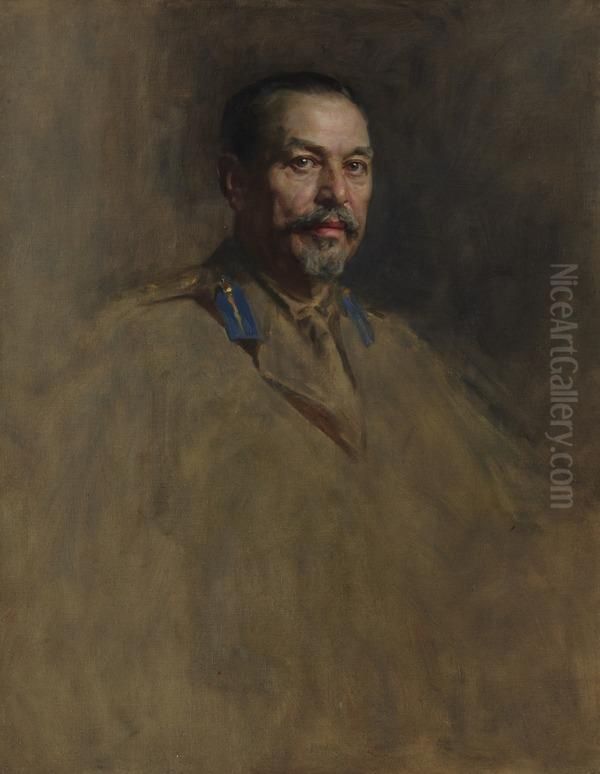 General Louis Botha, 1863 - 1919. Soldier and statesman. (Study for portrait in Statesmen of the Great War, National Portrait Gallery, London) Oil Painting by James Guthrie