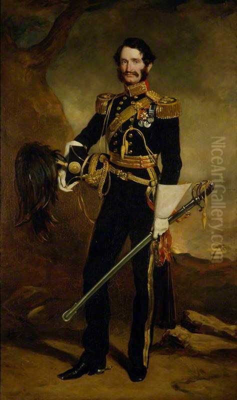 General Sir James Hope Grant, 1808 - 1875. Soldier (As Lieutenant-Colonel of the 9th Lancers) Oil Painting by Francis Grant