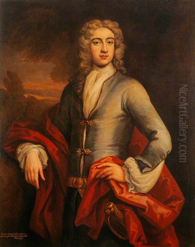 Sir James Steuart, 1st Baronet, of Goodtrees and Coltness, 1681 - 1727 Oil Painting by William Aikman