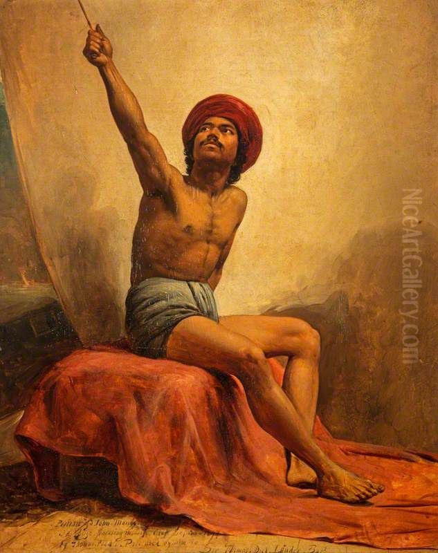 A Life Study of John Mongo ('The Punka-walla') Oil Painting by Thomas Faed