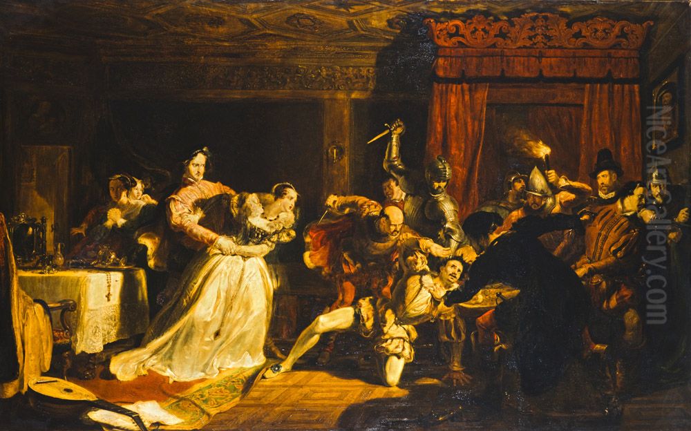 The Murder of David Rizzio Oil Painting by William Allan