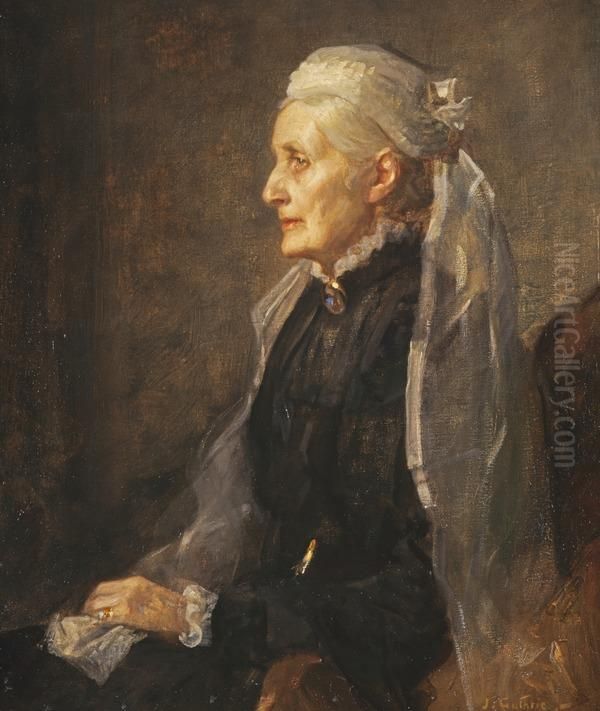 Christina Wilson, Mrs Thomas Steven, 1827 - 1913. Oil Painting by James Guthrie