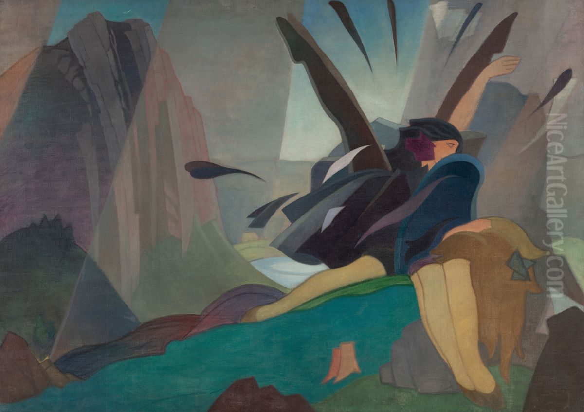 Cartwheels Oil Painting by Eric Robertson