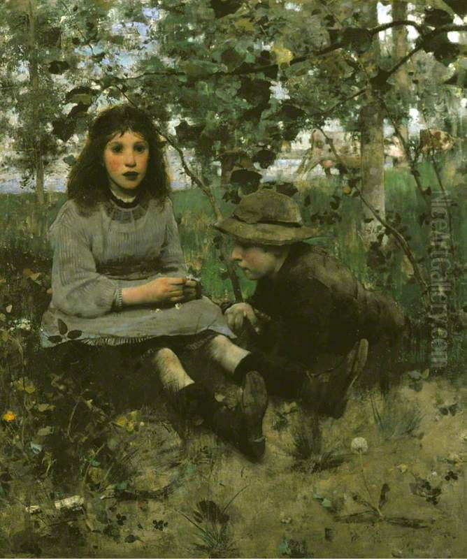 A Daydream Oil Painting by Edward Arthur Walton