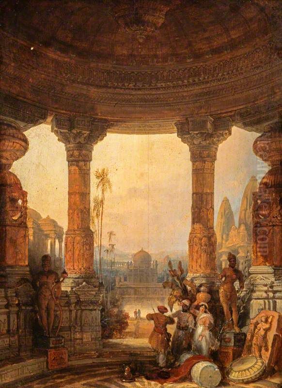 Hindoo Architecture - a Composition Oil Painting by David Roberts