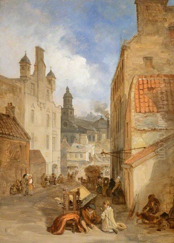 St Patrick's Church, Cowgate, Edinburgh Oil Painting by David Roberts