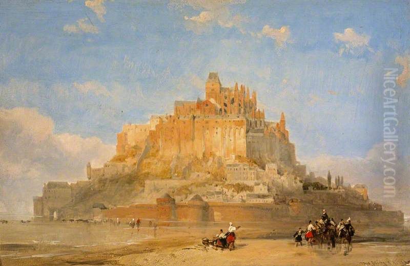 Mont St Michel Oil Painting by David Roberts