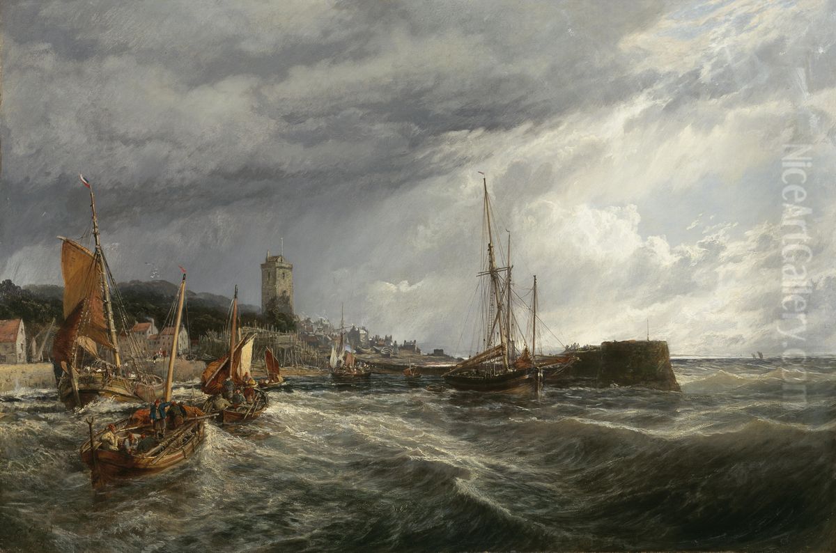 Dysart Harbour Oil Painting by Samuel Bough