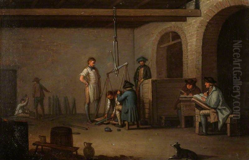 Weighing the Lead Bars Oil Painting by David Allan