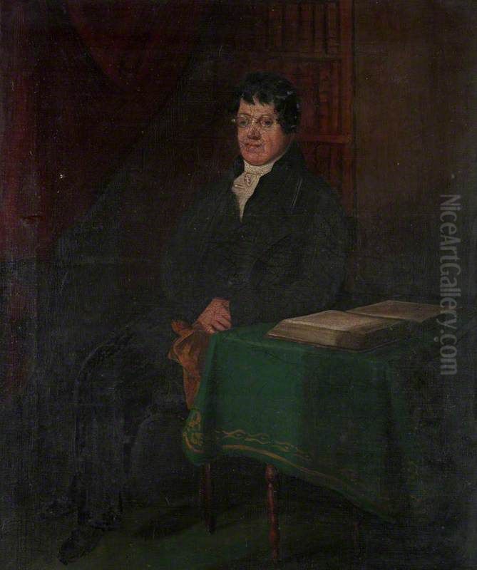 William Laing, 1764 - 1832. Bookseller Oil Painting by Alexander Carse