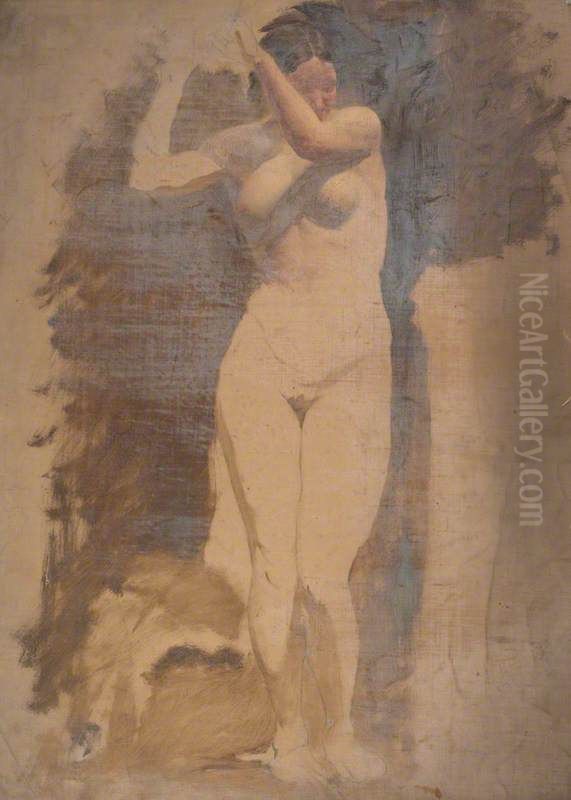 A Life Study of a Standing Female Nude Oil Painting by William McTaggart