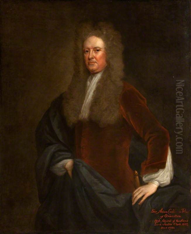 Adam Cockburn, Lord Ormiston, 1656 - 1735. Lord Justice-Clerk Oil Painting by William Aikman