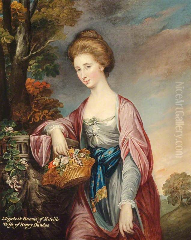 Elizabeth Rannie, Viscountess Melville, 1751 - 1843. Wife of 1st Viscount Melville. Oil Painting by David Martin