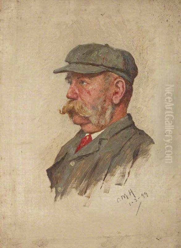 T.D. Thomson, fl. 1899. Of Dirleton Curling Club Oil Painting by Charles Martin Hardie