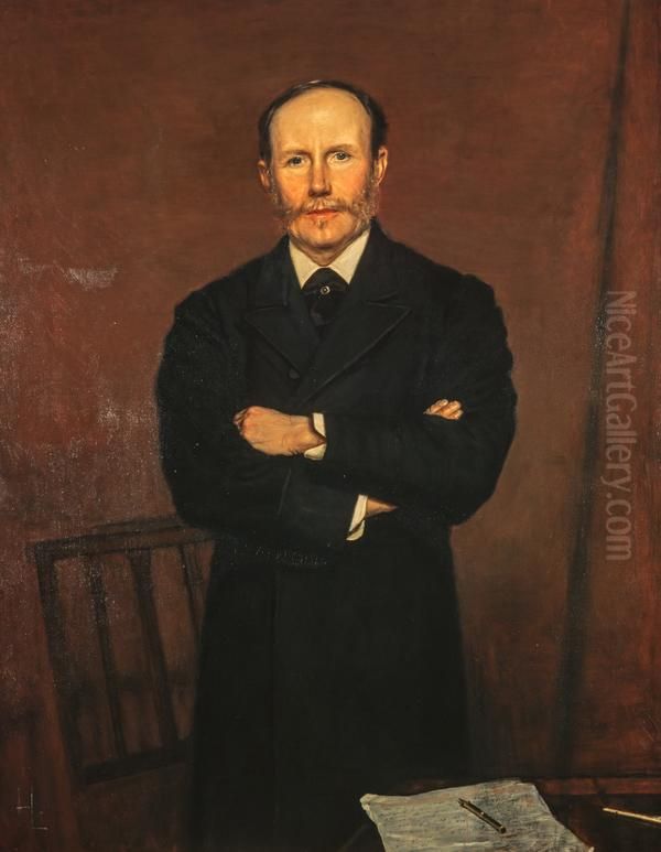 Sir Thomas Sutherland, 1834 - 1922. Chairman of P. and O. Steamship Company Oil Painting by John Henry Lorimer