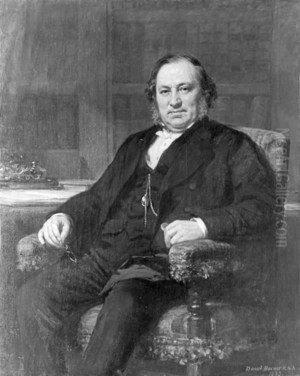 Rev. James Taylor, 1813 - 1892. Minister and author Oil Painting by Daniel Macnee