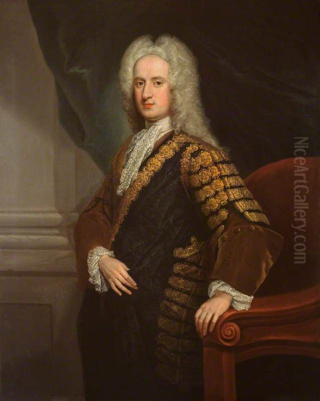 John Hay, 4th Marquess of Tweeddale, c 1695 - 1762. Lord Justice-General for Scotland Oil Painting by William Aikman