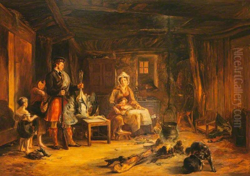 A Highland Sportsman Oil Painting by Alexander George Fraser