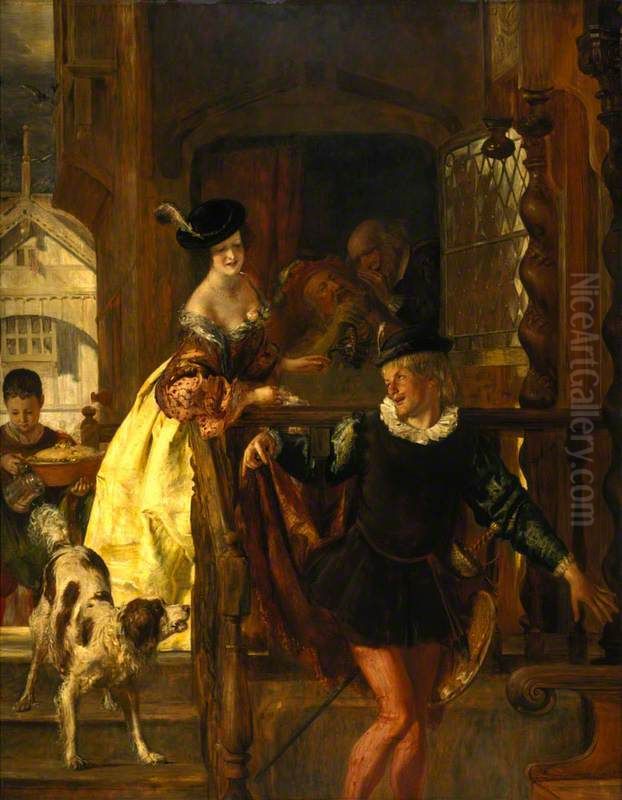 Anne Page Inviting Slender to Dinner Oil Painting by Thomas Duncan