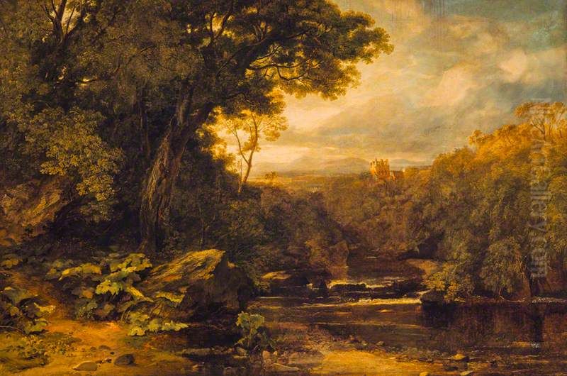A Lowland River Oil Painting by Horatio McCulloch