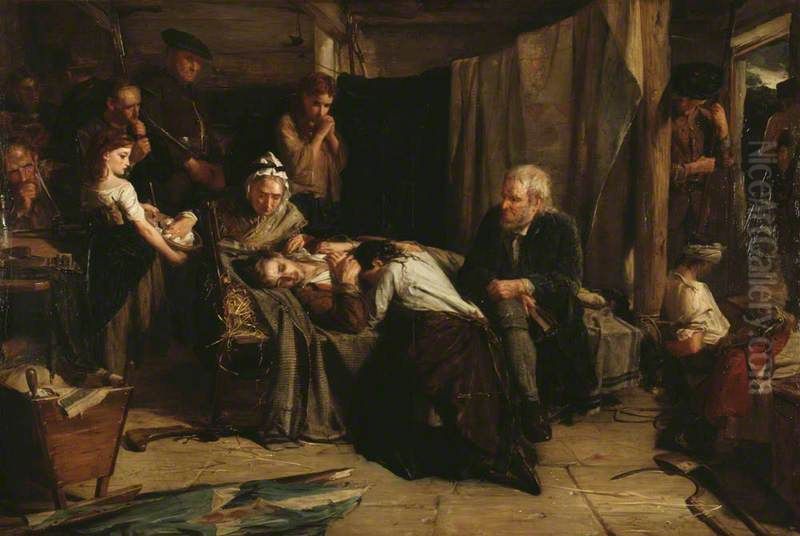 A Scene in Covenanting Times Oil Painting by Robert Herdman