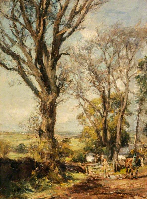 Ash Trees in Spring Oil Painting by James Lawton Wingate