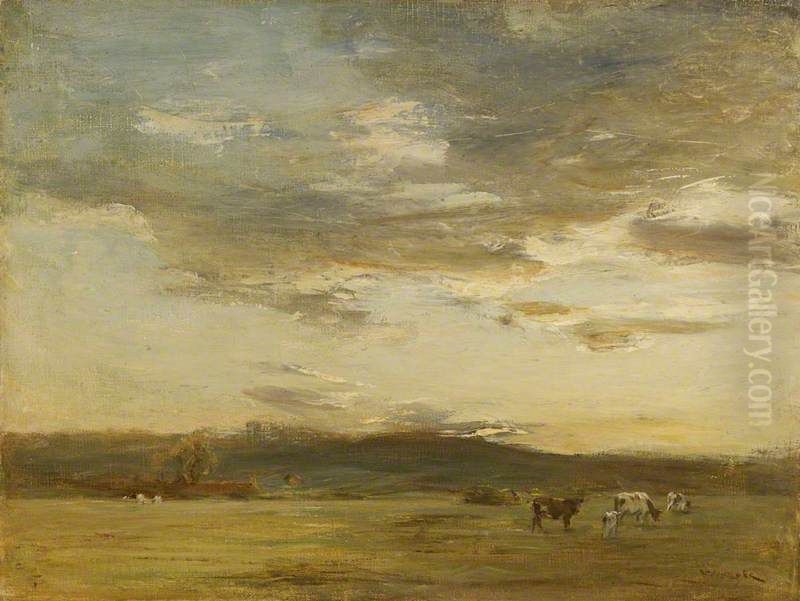 Golden Sunset Oil Painting by James Lawton Wingate