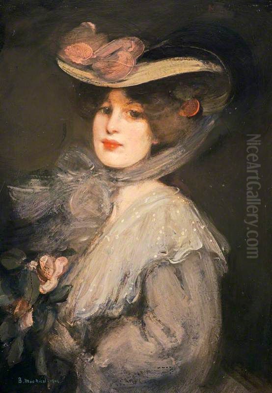 Portrait of a Lady ('Phyllis in Town') Oil Painting by Elizabeth MacNicol