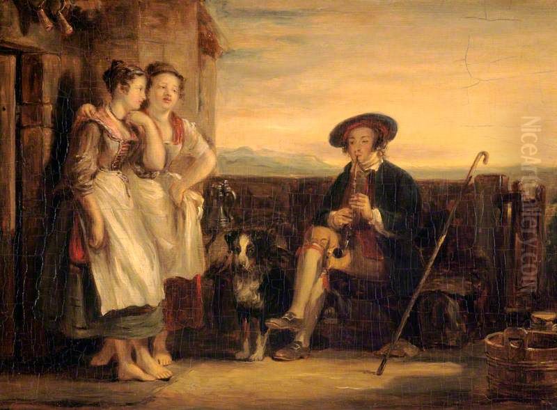 A Scene from Ramsay's 'The Gentle Shepherd' Oil Painting by David Wilkie