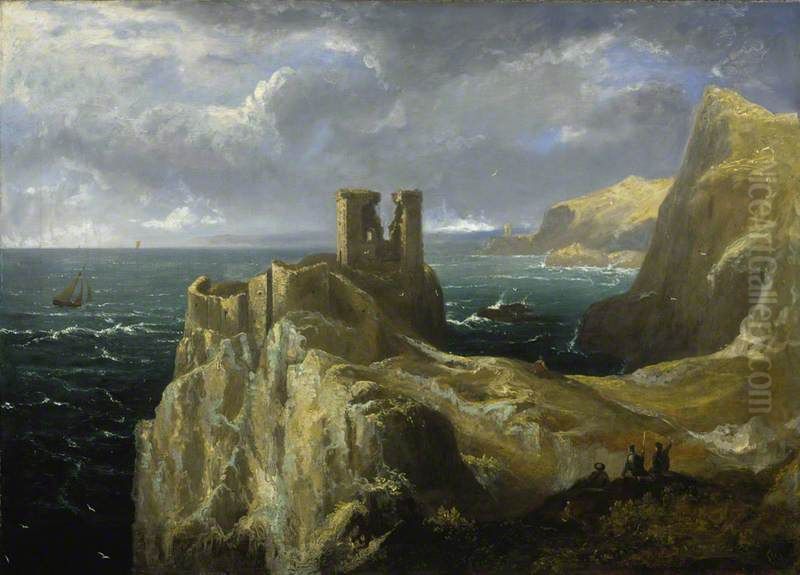 Fast Castle from above Oil Painting by John Thomson
