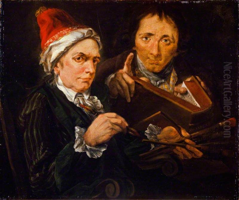 John Brown, 1749 - 1787. Artist (With Alexander Runciman, 1736 - 1785. Artist - self portrait) Oil Painting by Alexander Runciman