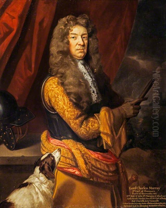Lord Charles Murray, 1st Earl of Dunmore, 1661 - 1710. Soldier Oil Painting by Godfrey Kneller