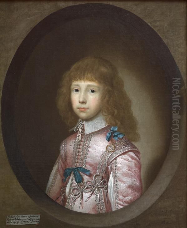 Robert, Lord Bruce, later 2nd Earl of Elgin and 1st Earl of Ailesbury (1626 - 1685) Oil Painting by Cornelis Janssens van Ceulen