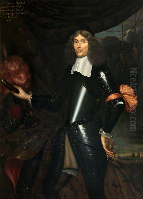 Lieutenant-General John Kirkpatrick, d. 1681. Governor of Bois-le-Duc Oil Painting by Adriaen Hanneman